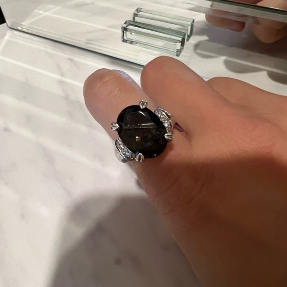 Judith Ripka Oval Ring - Smokey Quartz - Picture 4 of 5